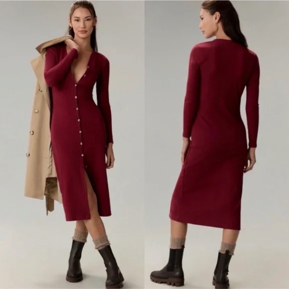 Grey State Burgundy Long Sleeve Dress - Picture 2 of 8